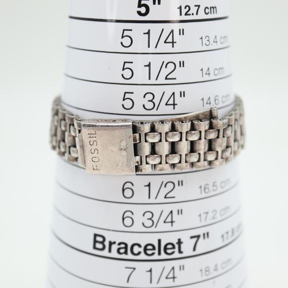 Vintage Fossil Womens Two Tone Watch 27mm Round Dial Steel Bracelet ES3589 Works - Picture 4 of 14